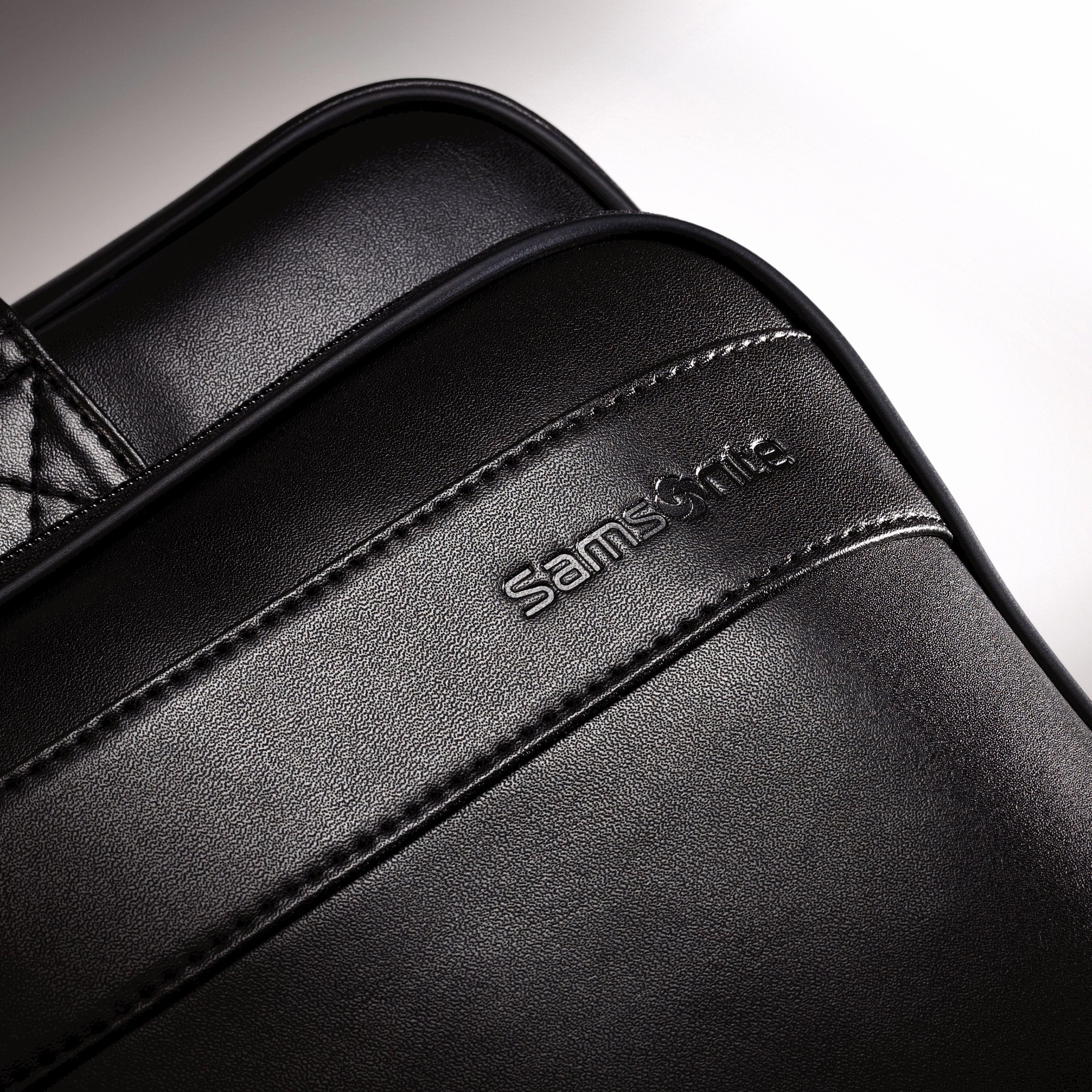 Samsonite Luggage Leather Slim Briefcase, Black