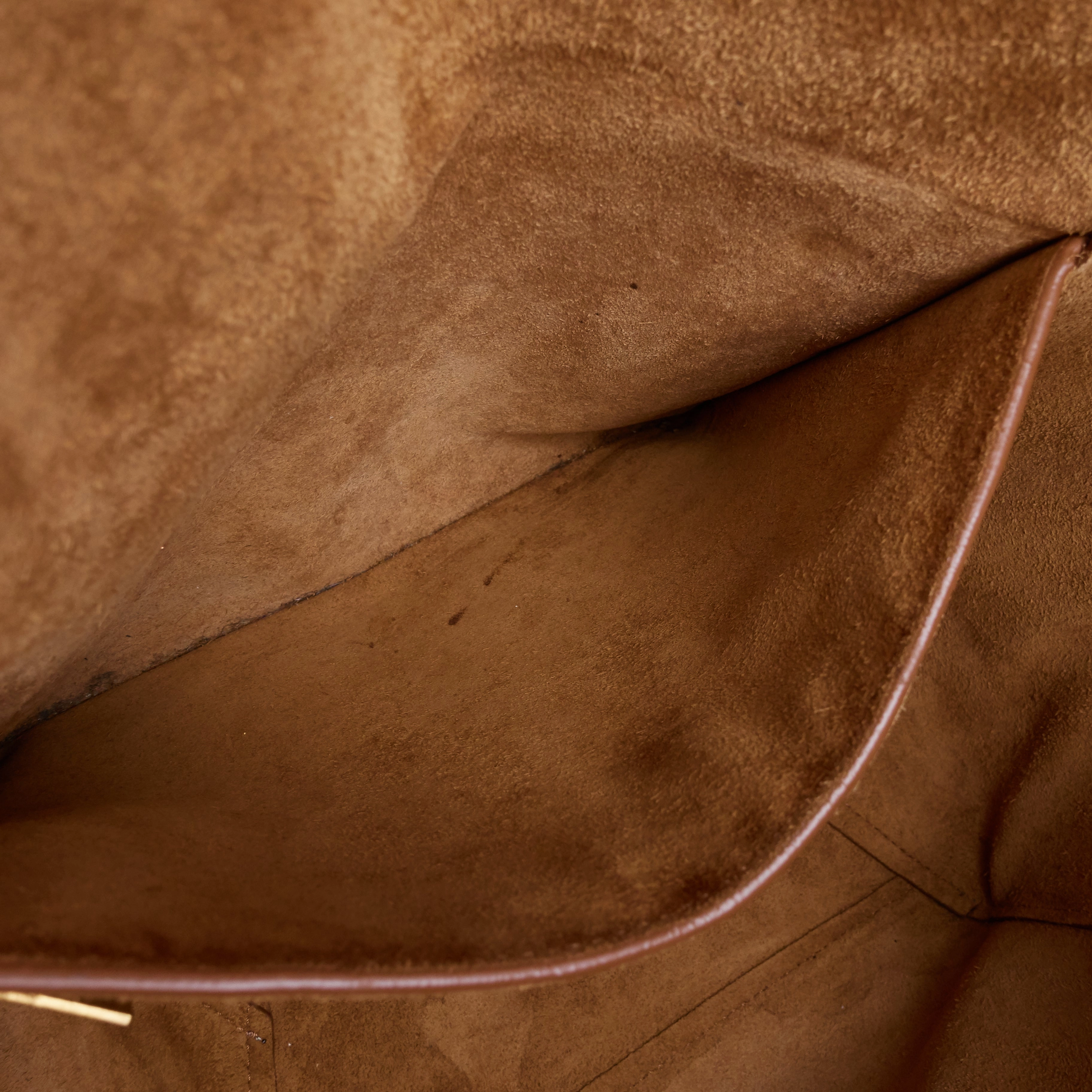 Sangle Large Natural Calfskin Leather Bucket Bag