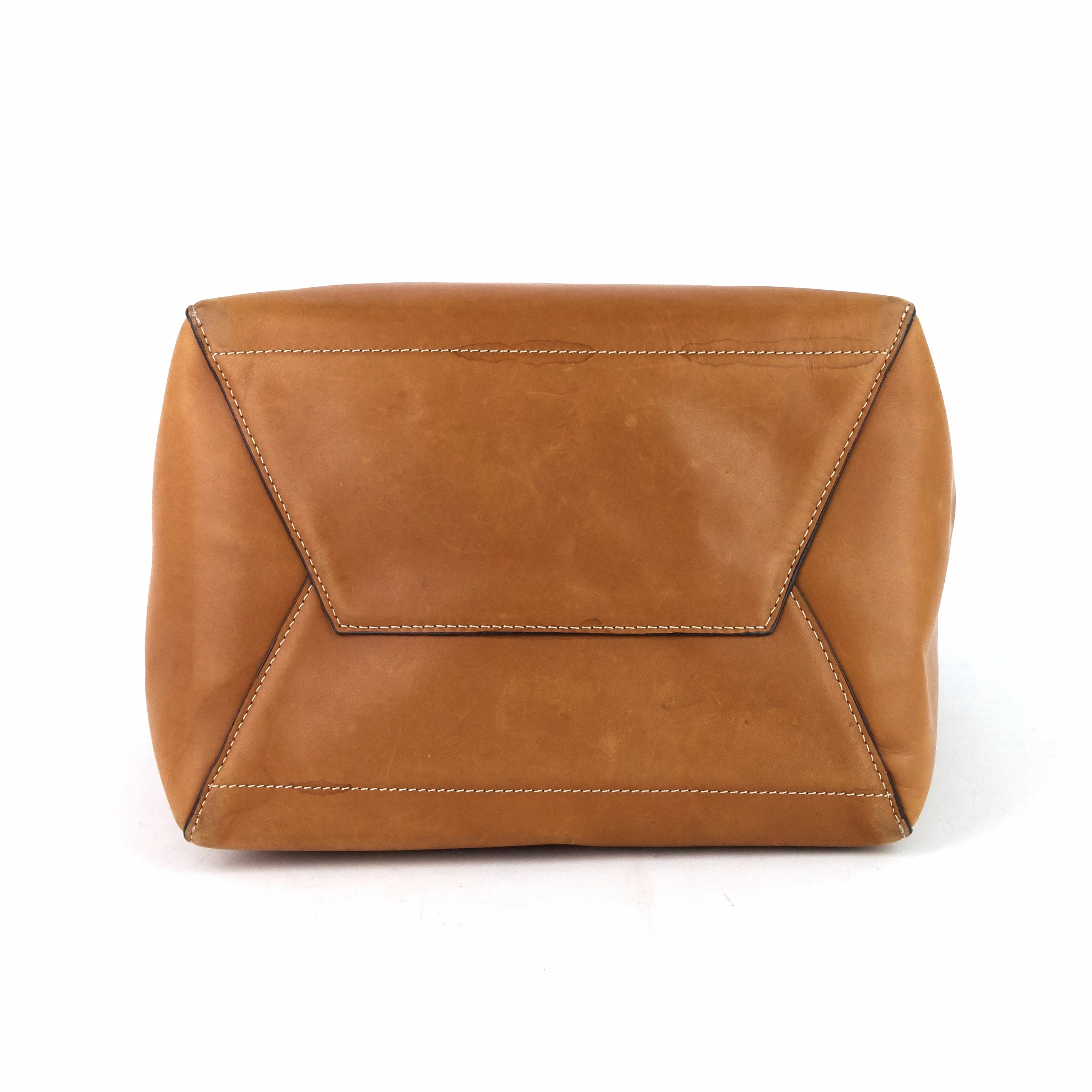 Sangle Large Natural Calfskin Leather Bucket Bag