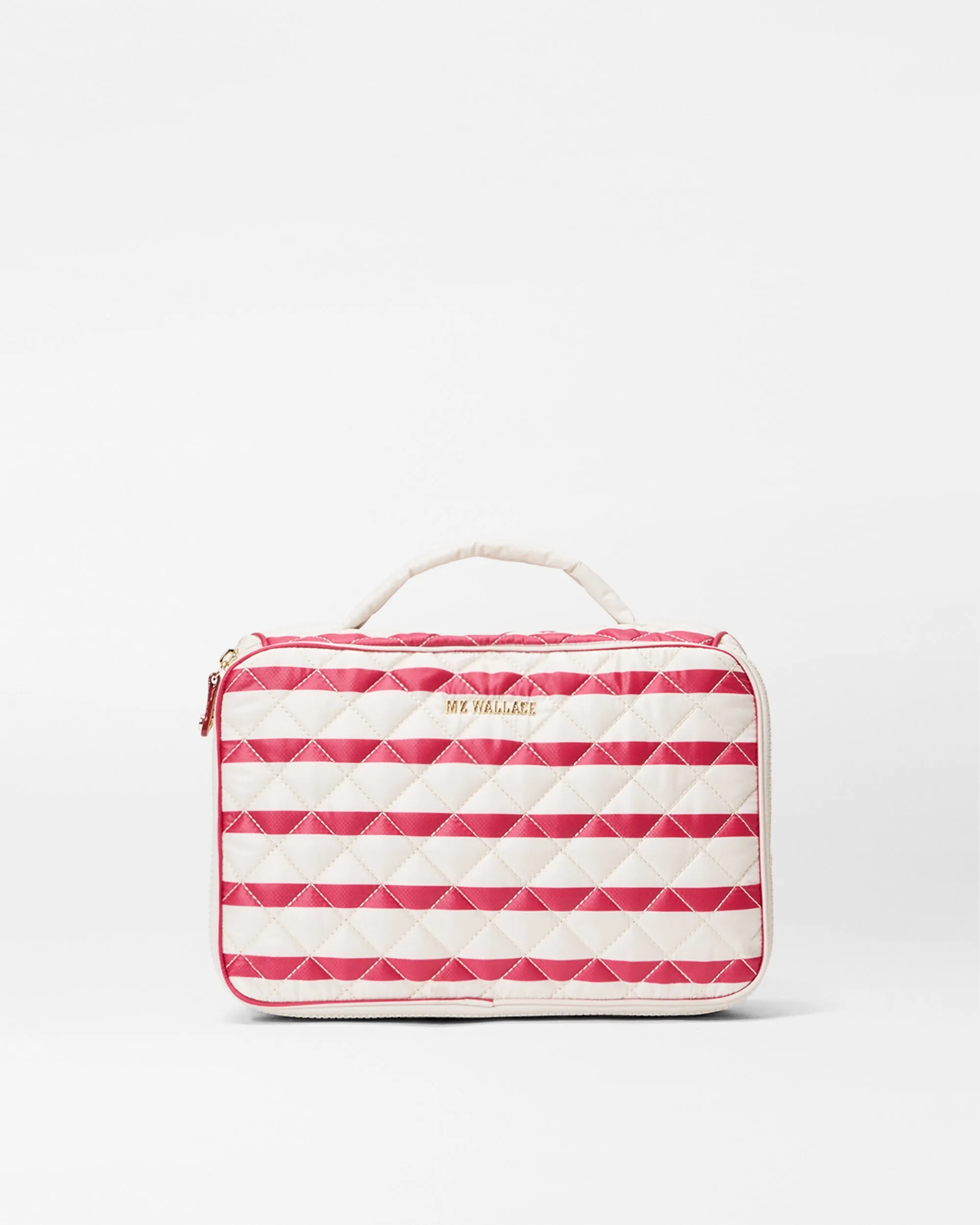 Sanshell/Apple Charter Stripe Zip Round Cosmetic