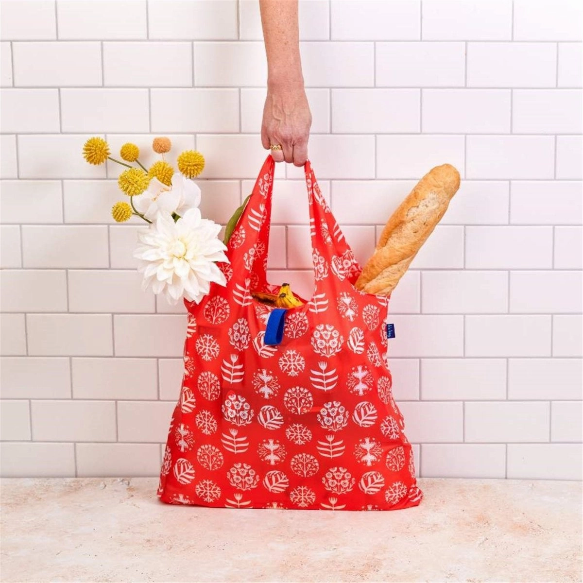 Scandi blu Reusable Shopping Bag-Machine washable