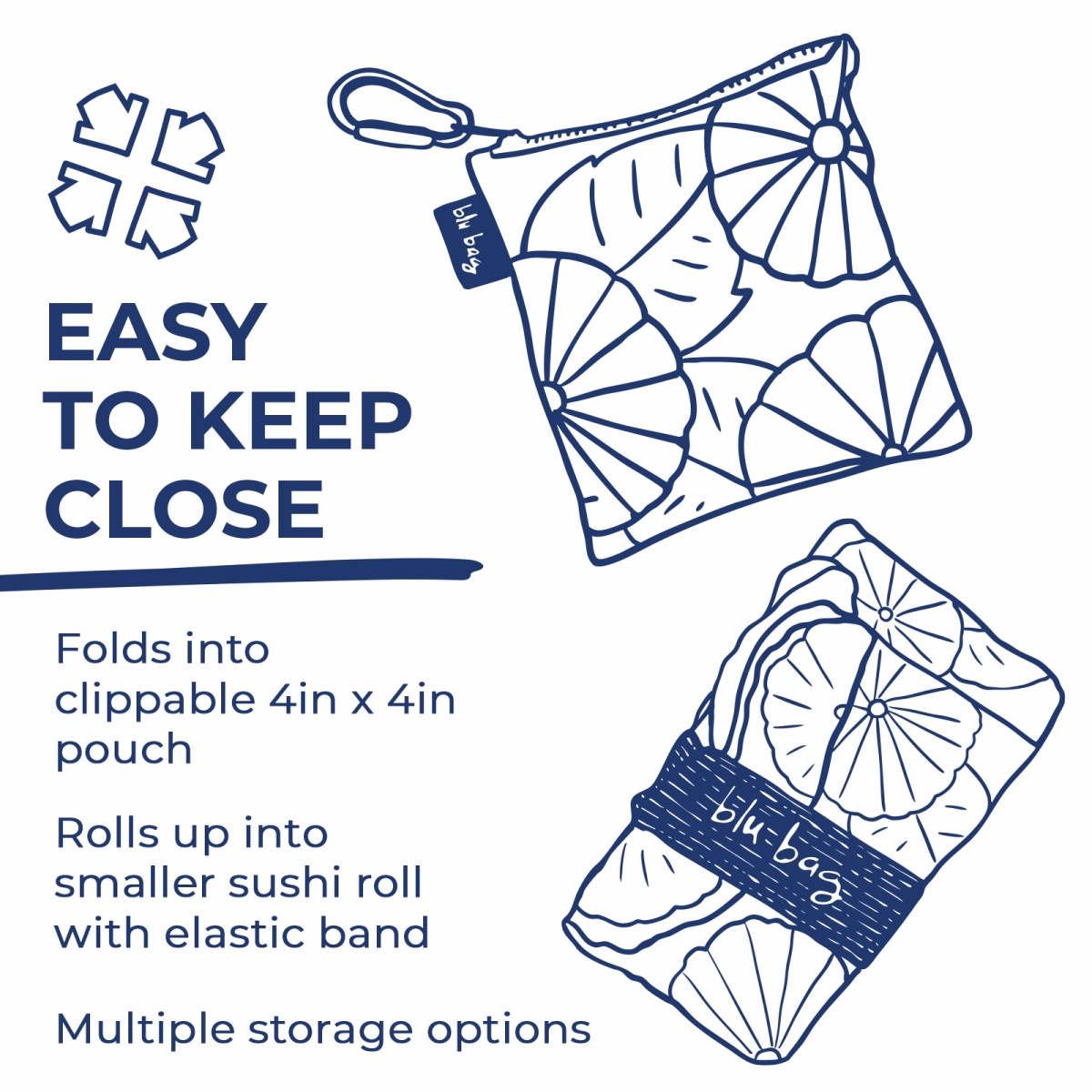 Scandi blu Reusable Shopping Bag-Machine washable
