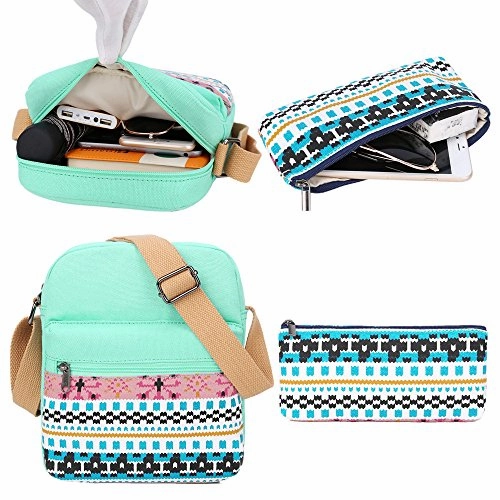 School Backpack for Girls Canvas Backpack Laptop Bookbag Shoulder Daypack Bag Clutch Pencil Pouch