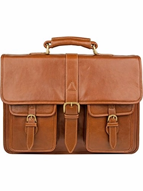 Scully Unisex Elijah Workbag Brief Tan Briefcase