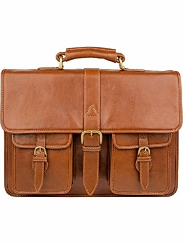 Scully Unisex Elijah Workbag Brief Tan Briefcase