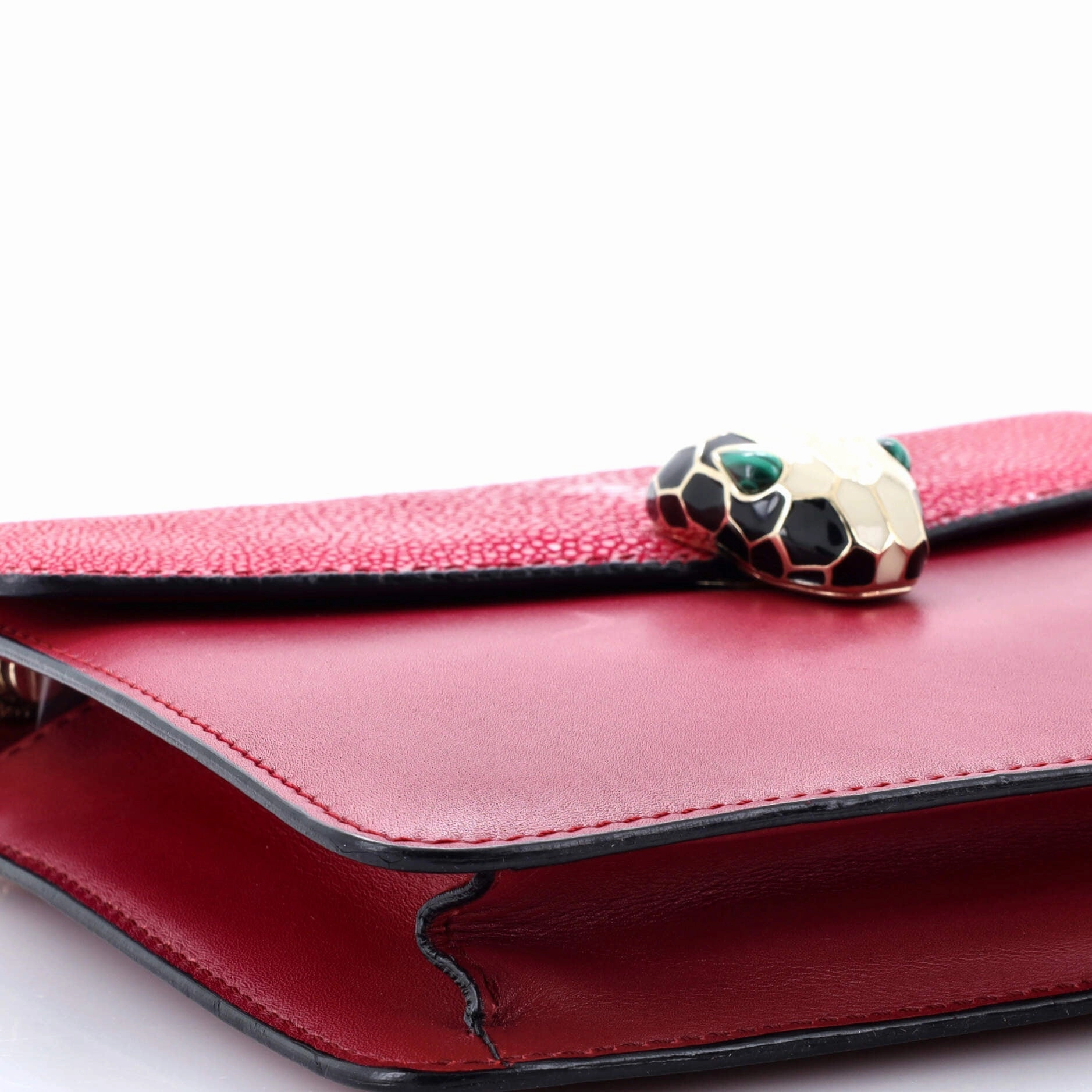 Serpenti Forever Square Shoulder Bag Leather and Stingray Small