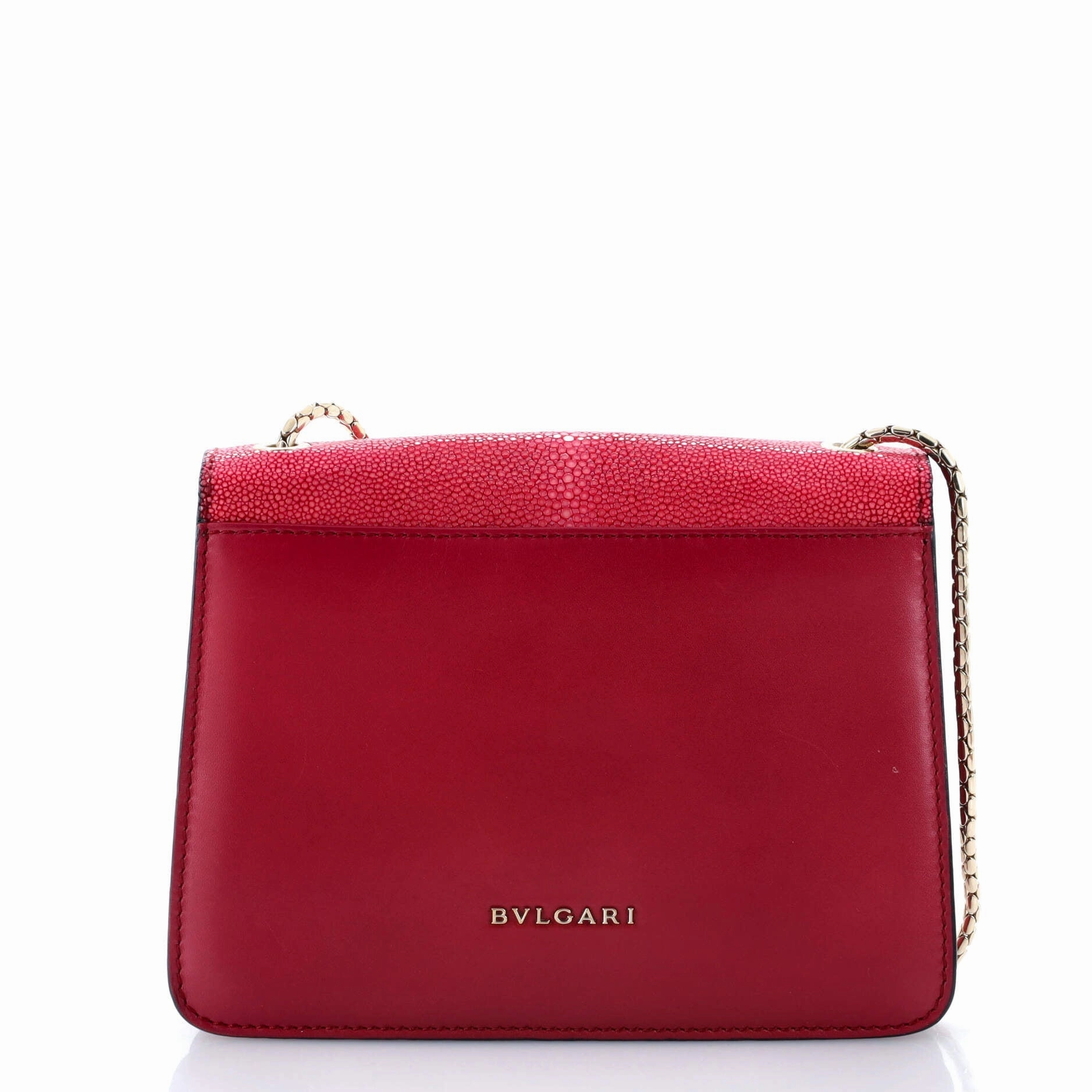 Serpenti Forever Square Shoulder Bag Leather and Stingray Small