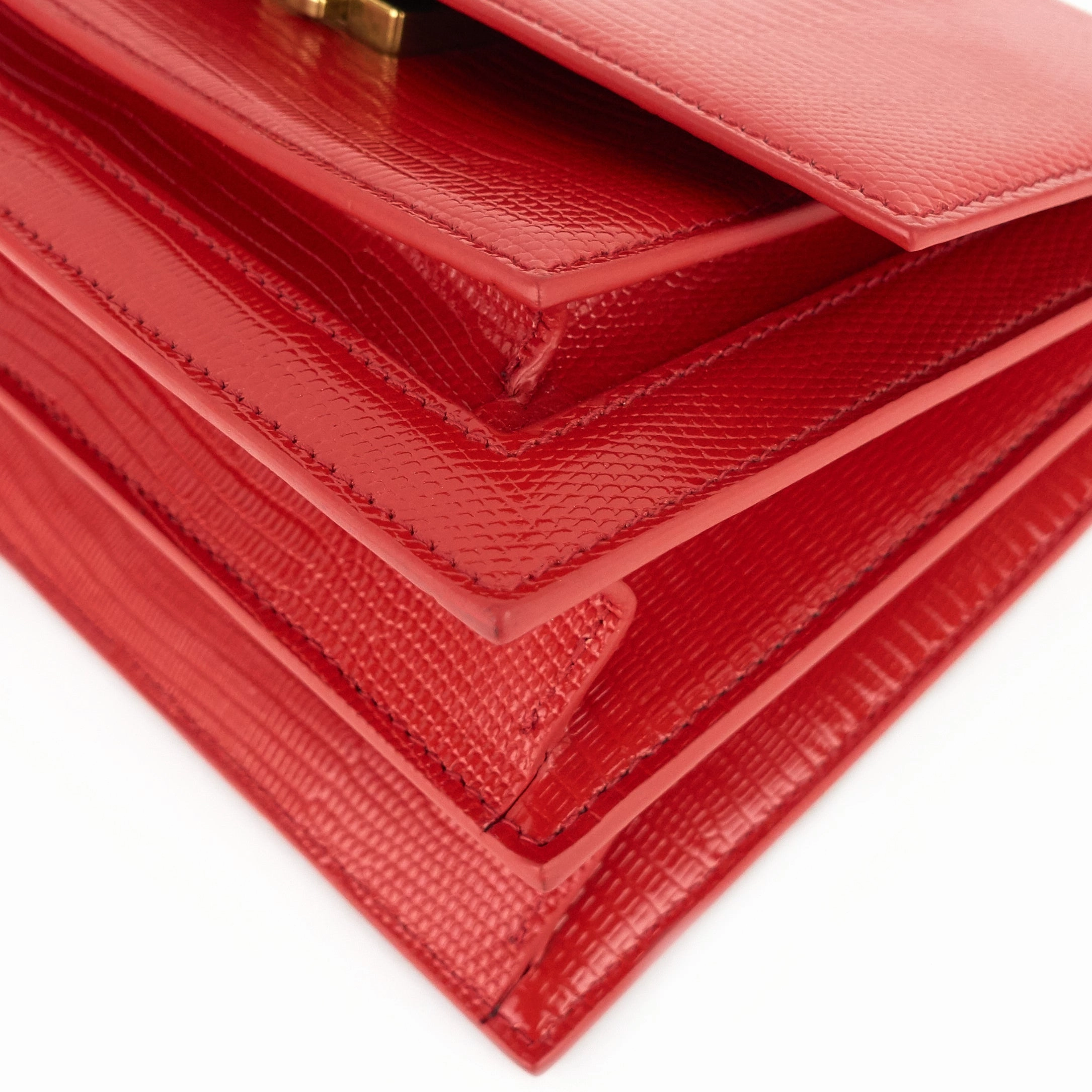 Sharp Lizard Embossed Leather Flap Bag