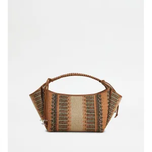 Shoulder Bag in Fabric and Leather Small