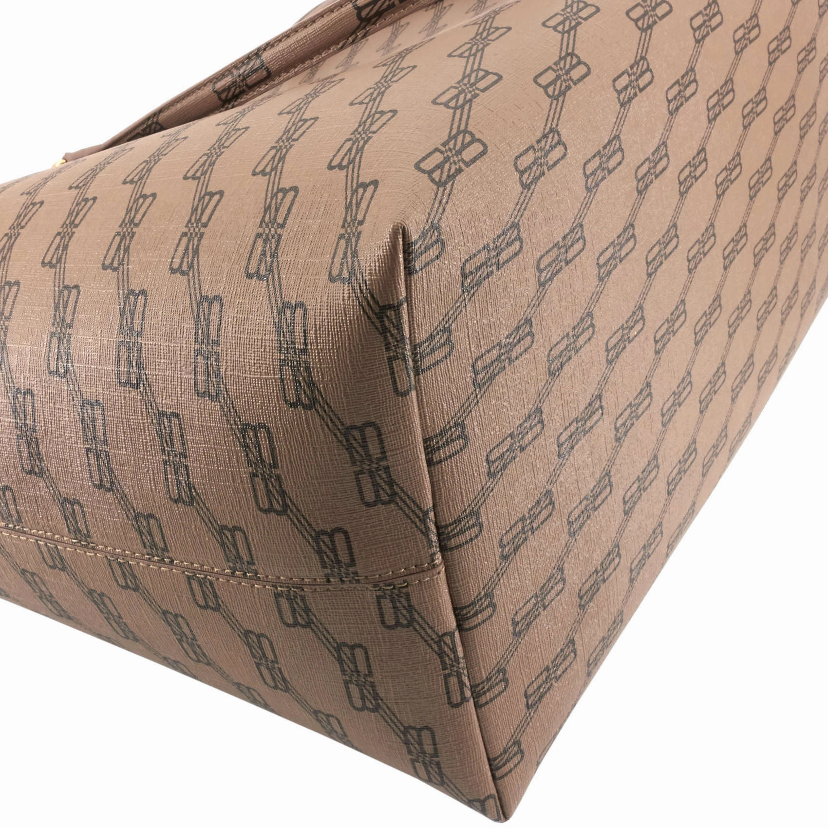 Signature East-West Shopper Large BB Monogram Coated Canvas Tote Bag