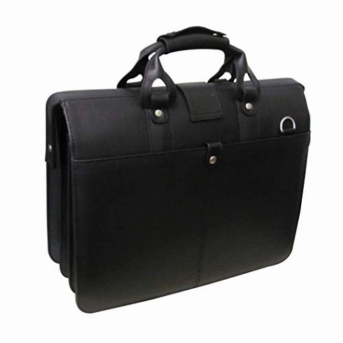 Single Piece Black Litigator Briefcase, Leather Carriage Bag, Business And Softside Type, Locking