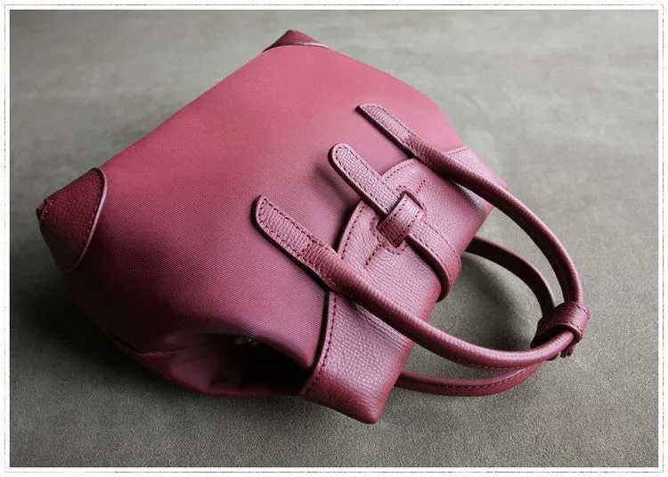 Small Womens Gray&Yellow NYLON Handbag Purse Cute NYLON Shoulder Bag Crossbody Purse for Ladies
