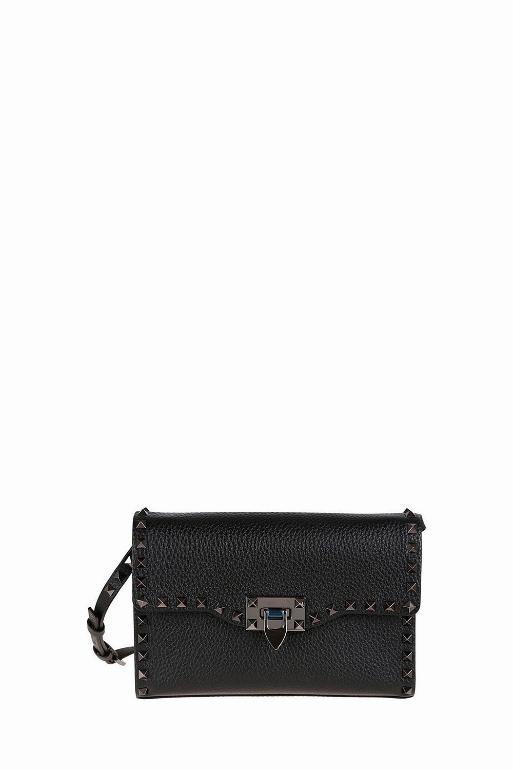 Small Rockstud Grainy Calfskin Crossbody Bag