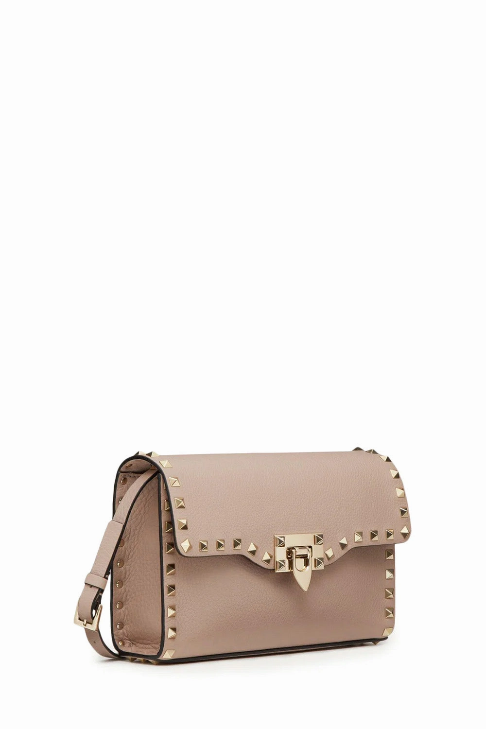 Small Rockstud Grainy Calfskin Crossbody Bag