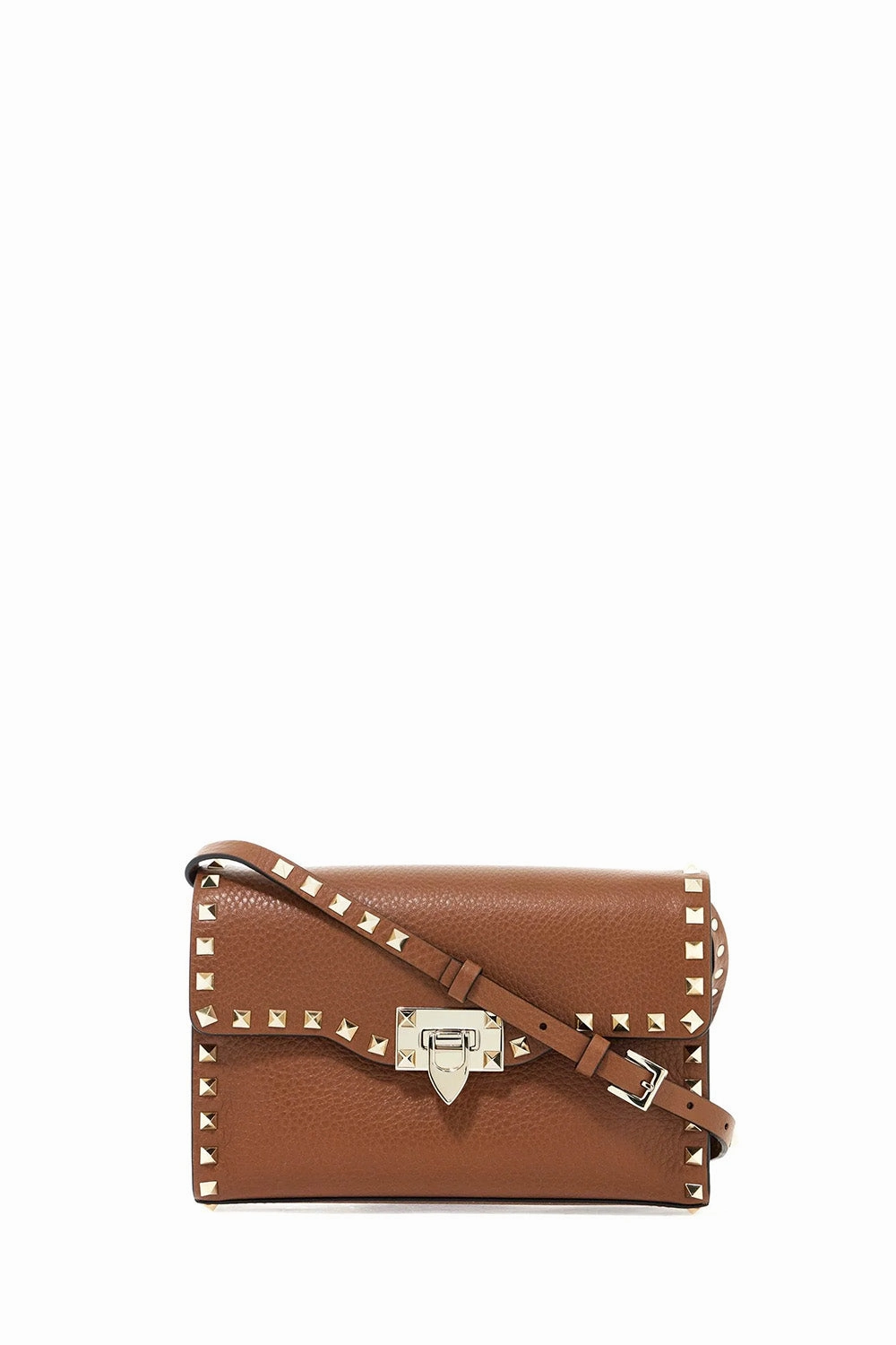 Small Rockstud Grainy Calfskin Crossbody Bag