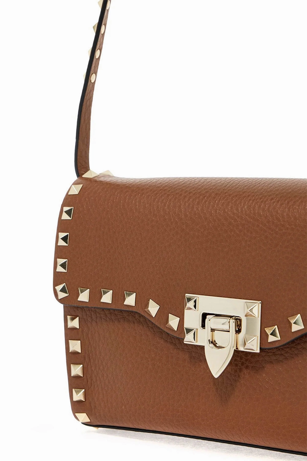 Small Rockstud Grainy Calfskin Crossbody Bag