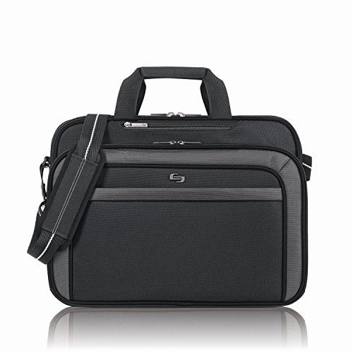 Solo Empire 17.3 Inch Laptop Briefcase, Tsa Friendly, Black/Grey