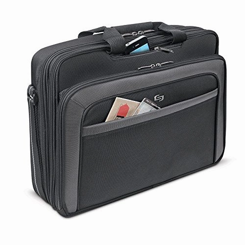 Solo Empire 17.3 Inch Laptop Briefcase, Tsa Friendly, Black/Grey