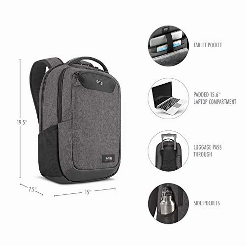 SOLO New York Nomad Navigate, Professional Slim Backpack for Women, Men, fits 15.6 inch Laptop