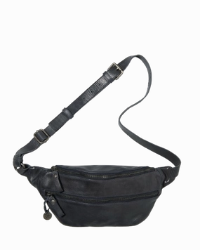 STITCH & HIDE LEATHER NEWTOWN SHOULDER CROSSBODY BAG indigo blue - FREE WALLET POUCH
