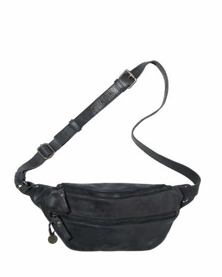 STITCH & HIDE LEATHER NEWTOWN SHOULDER CROSSBODY BAG indigo blue - FREE WALLET POUCH
