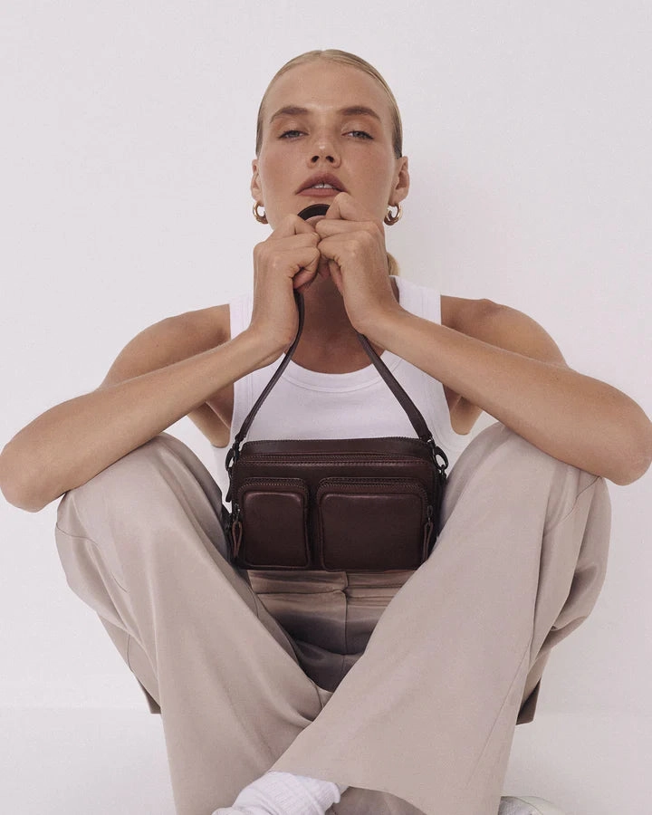 Stitch & Hide Sasha Crossbody Camera Shoulder Bag Mocha Brown
