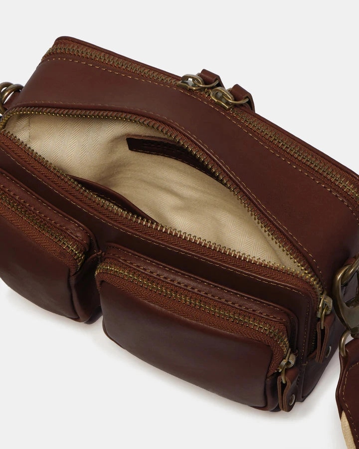 Stitch & Hide Sasha Crossbody Camera Shoulder Bag Mocha Brown