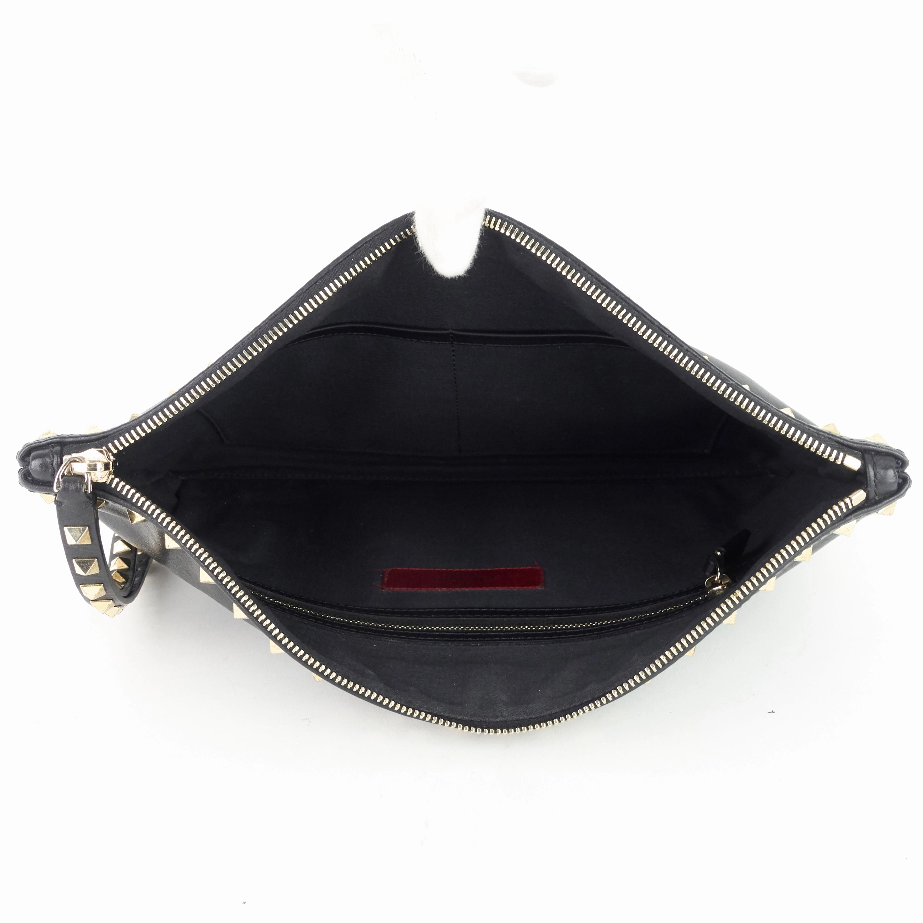 Stud Lambskin Leather Clutch Bag