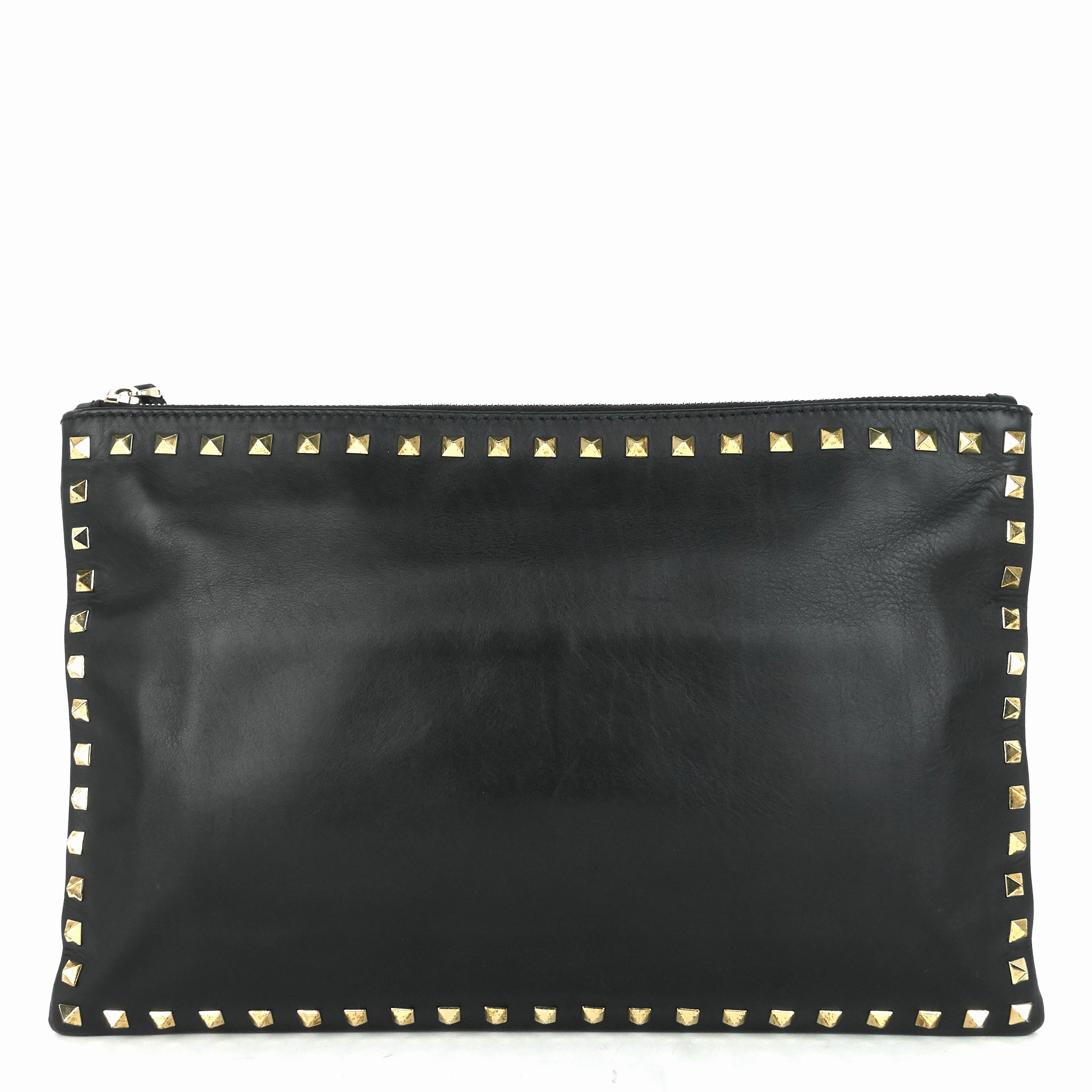 Stud Lambskin Leather Clutch Bag