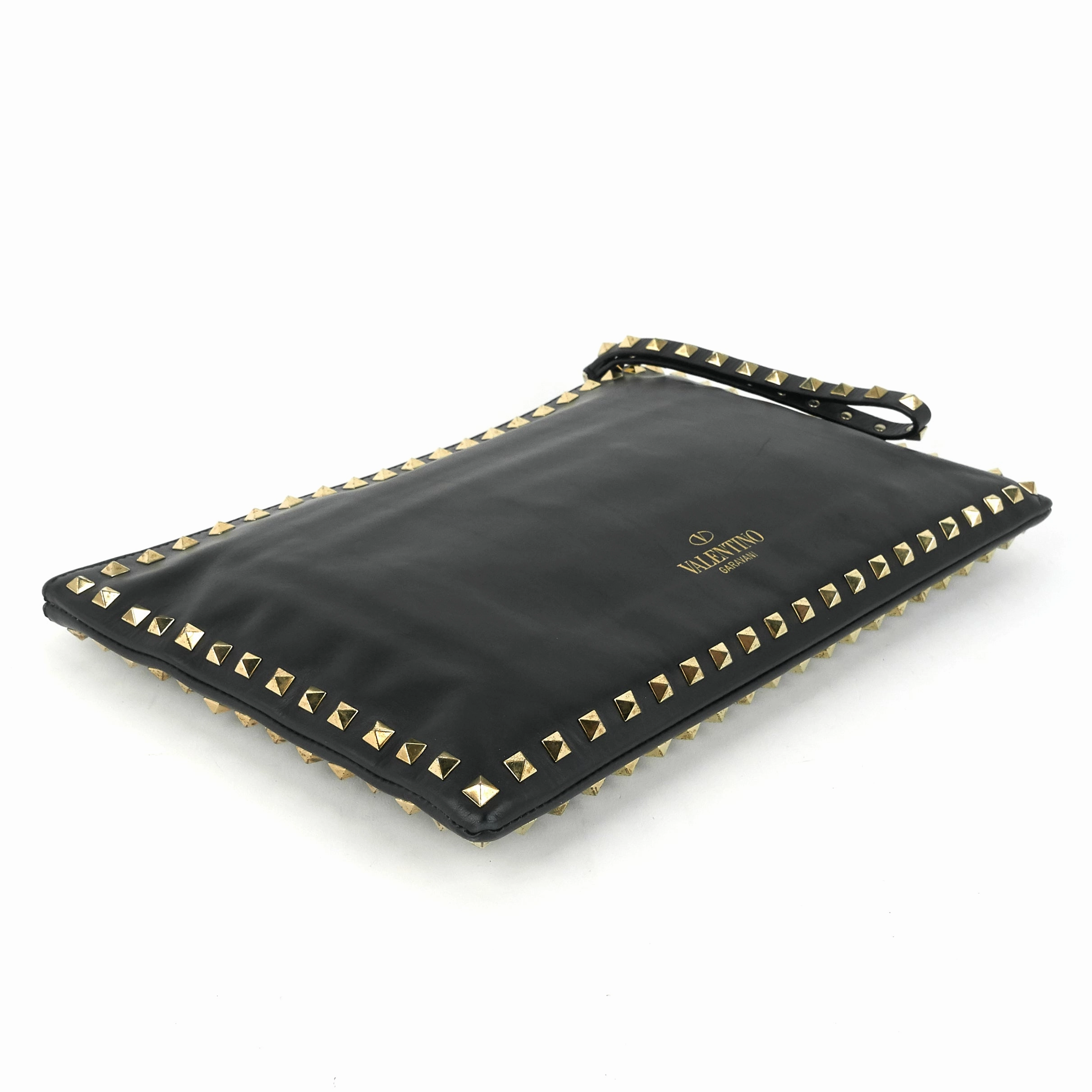 Stud Lambskin Leather Clutch Bag