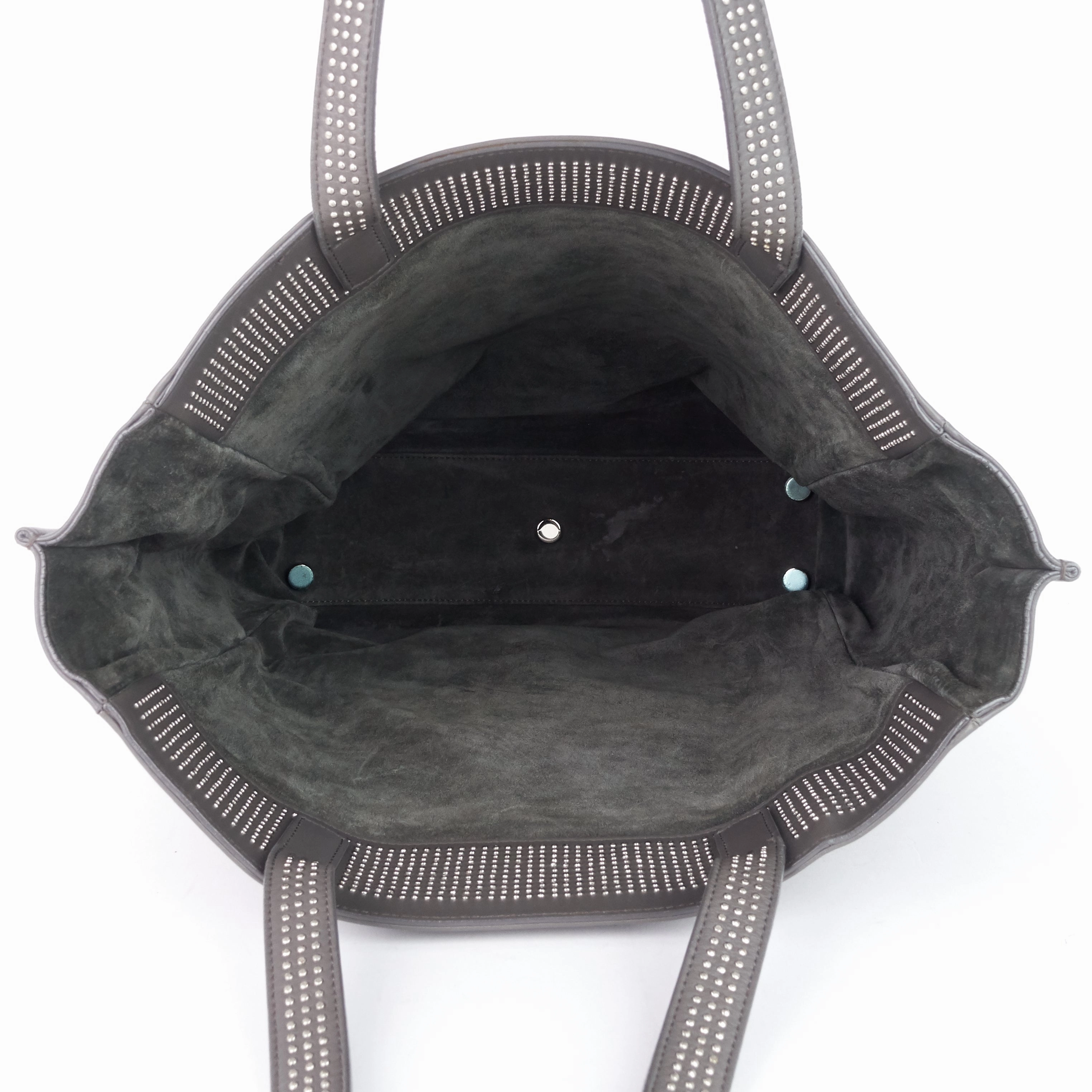 Studded Reversible Leather and Suede Tote Bag
