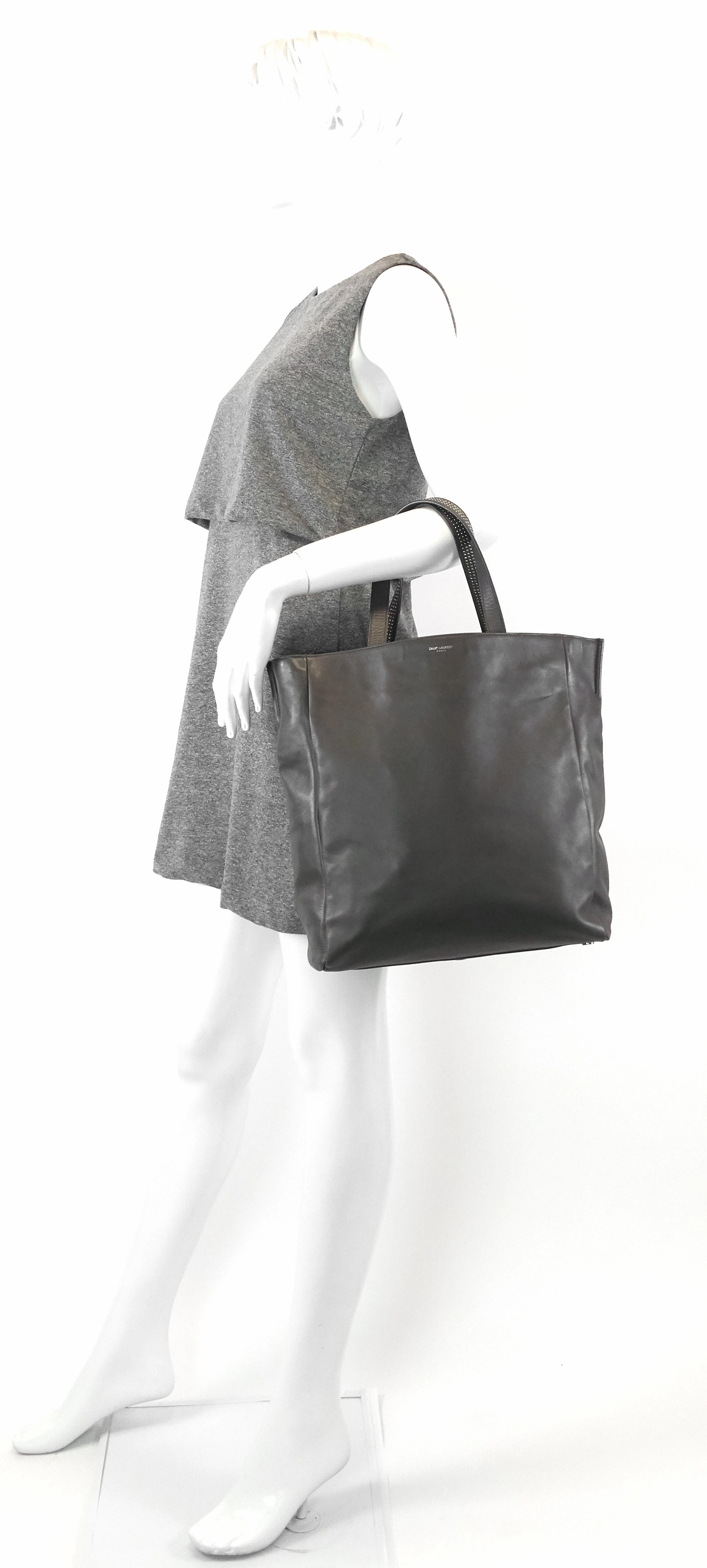 Studded Reversible Leather and Suede Tote Bag