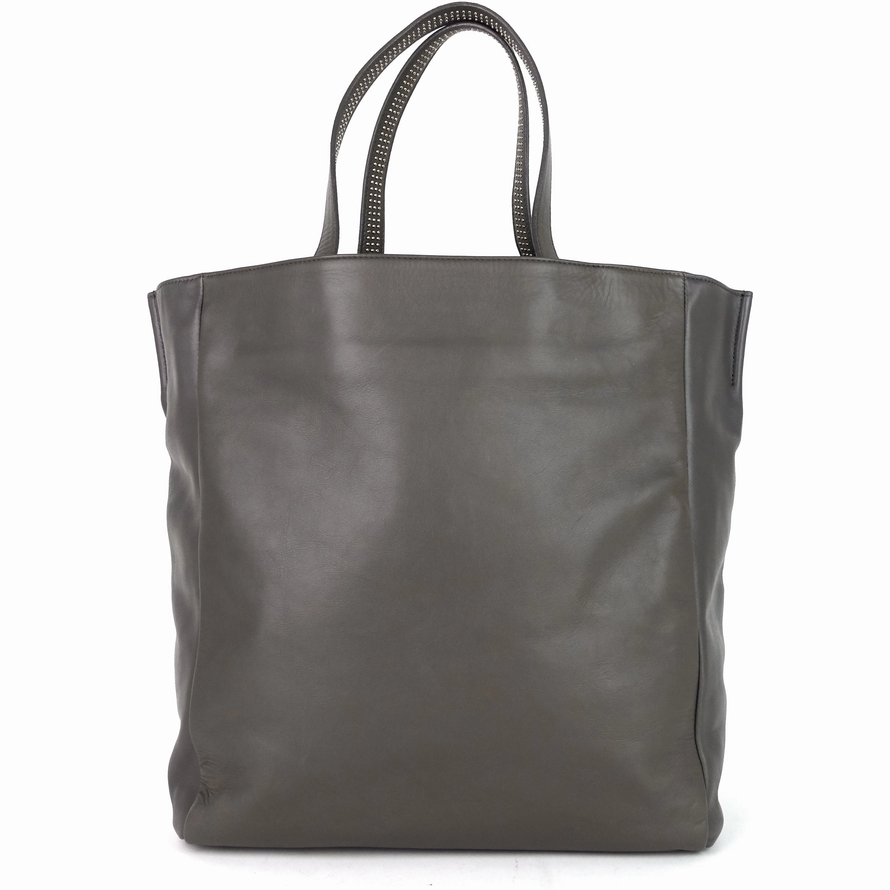 Studded Reversible Leather and Suede Tote Bag