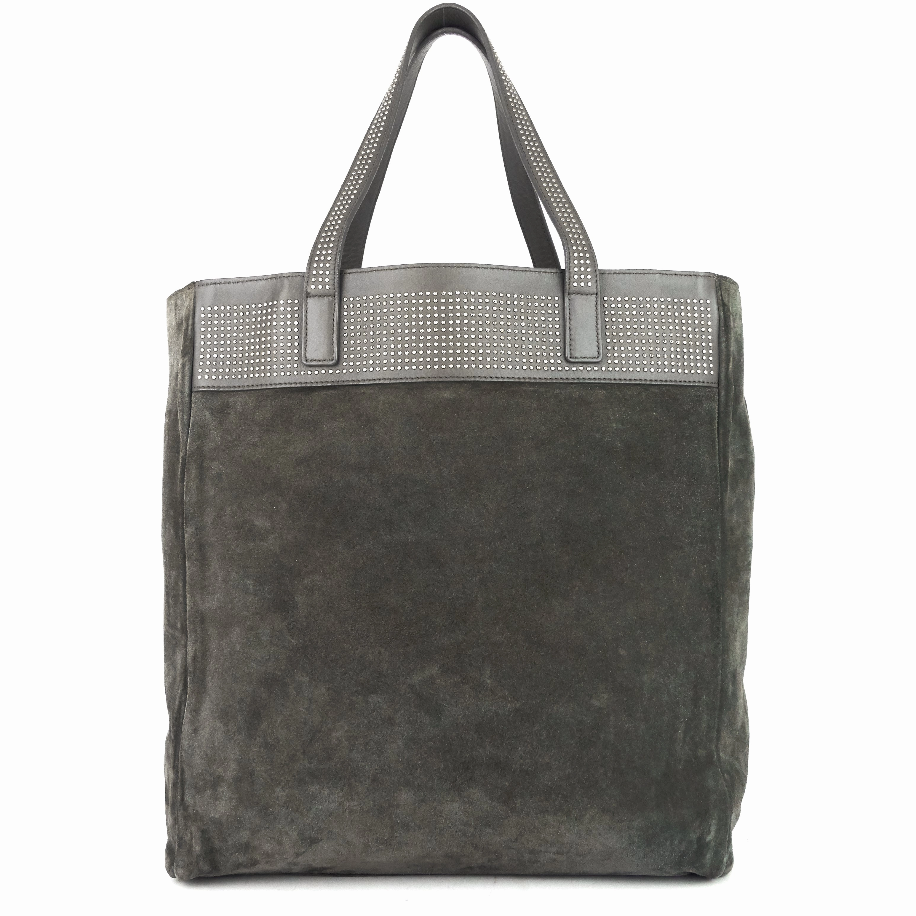 Studded Reversible Leather and Suede Tote Bag