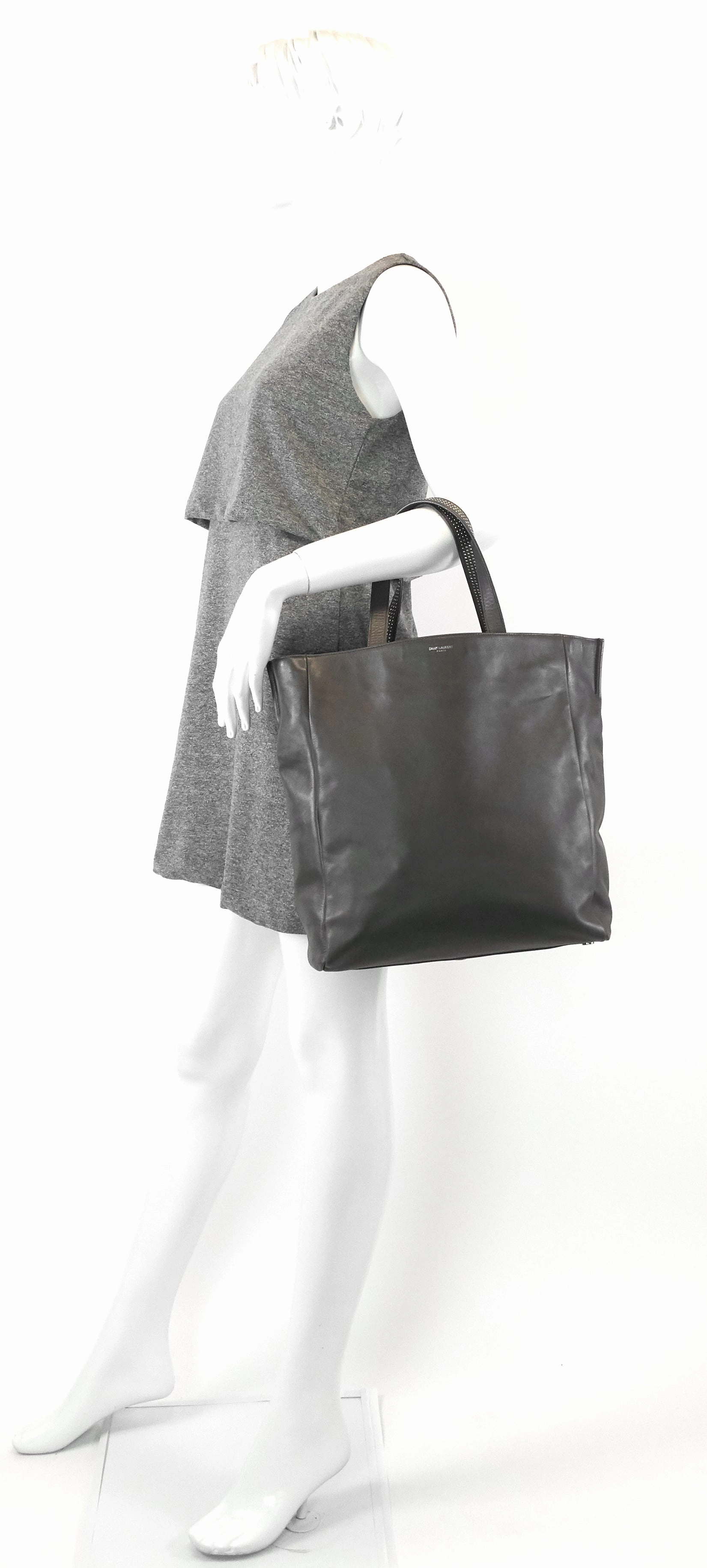 Studded Reversible Leather and Suede Tote Bag
