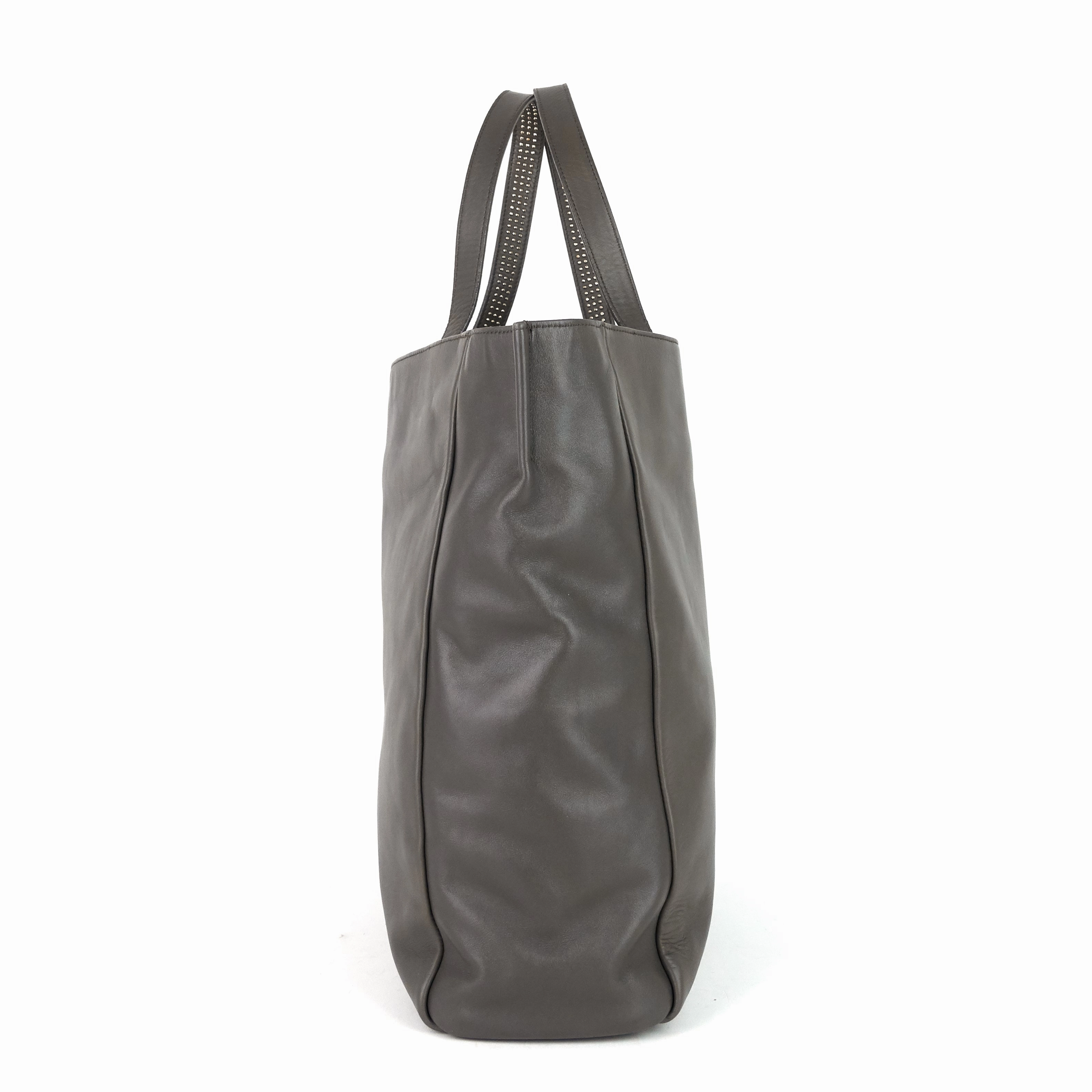 Studded Reversible Leather and Suede Tote Bag