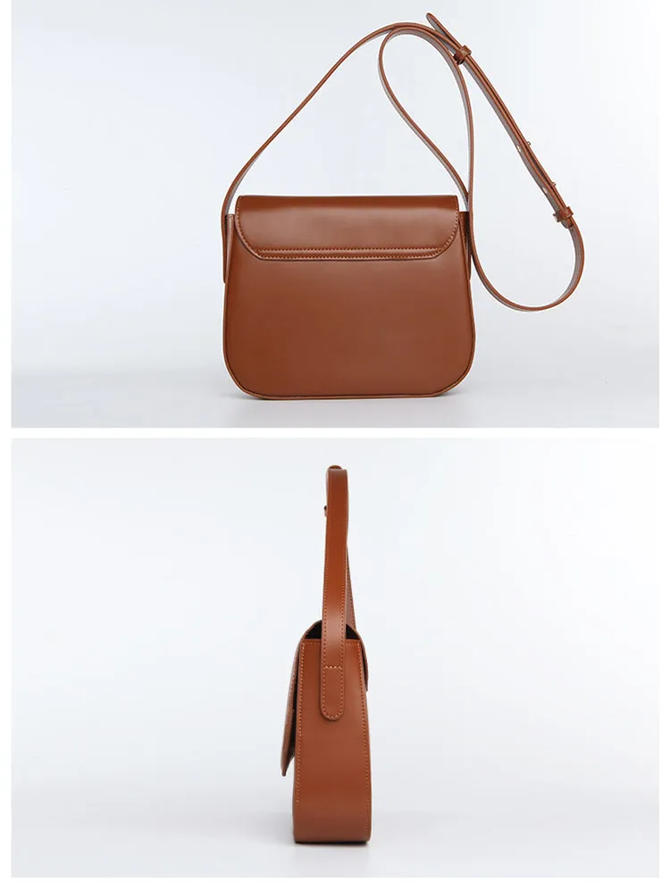 Stylish Leather Womens Minimalist Shoulder Bag Crossbody Bag Purse for Women