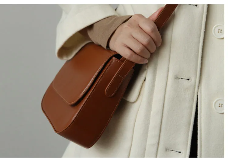 Stylish Leather Womens Minimalist Shoulder Bag Crossbody Bag Purse for Women