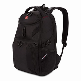 SWISSGEAR 1900 ScanSmart Mini/Slim Version Laptop Backpack | Fits Most 13 Inch Laptops and Tablets | TSA Friendly Backpack | Ideal for Work, Travel, School, College, and Commuting, 16 x 11 x 6- Black
