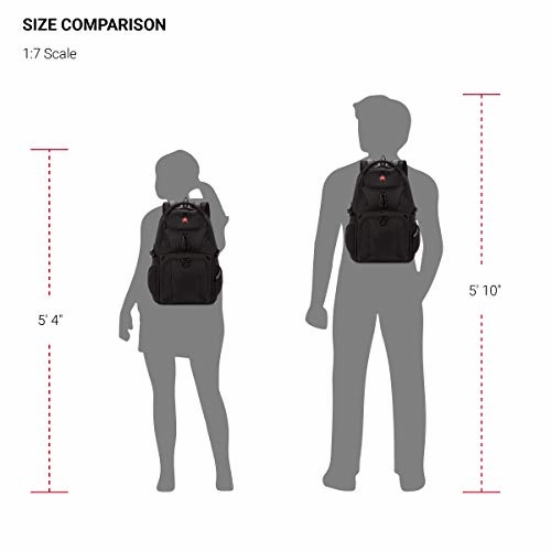 SWISSGEAR 1900 ScanSmart Mini/Slim Version Laptop Backpack | Fits Most 13 Inch Laptops and Tablets | TSA Friendly Backpack | Ideal for Work, Travel, School, College, and Commuting, 16 x 11 x 6- Black