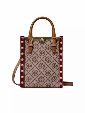 T Monogram Jacquard Studded Mini N/S Tote