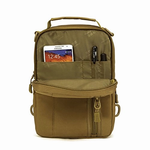 Tactical Military Sling Chest Pack Bag Molle Daypack Laptop Backpack Casual Crossbody Bag (Brown)