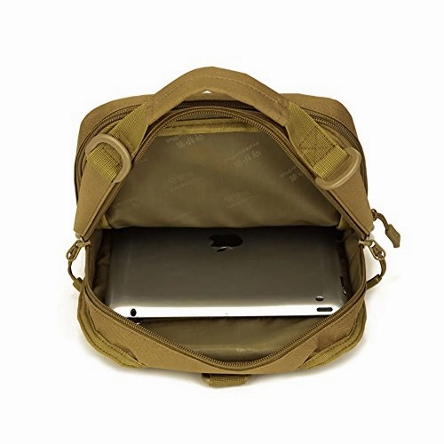 Tactical Military Sling Chest Pack Bag Molle Daypack Laptop Backpack Casual Crossbody Bag (Brown)