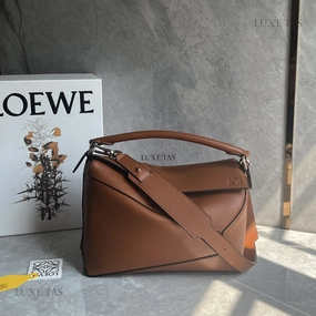 Tan Puzzle Bag In Classic Calfskin Leather Crossbody Bag for Women