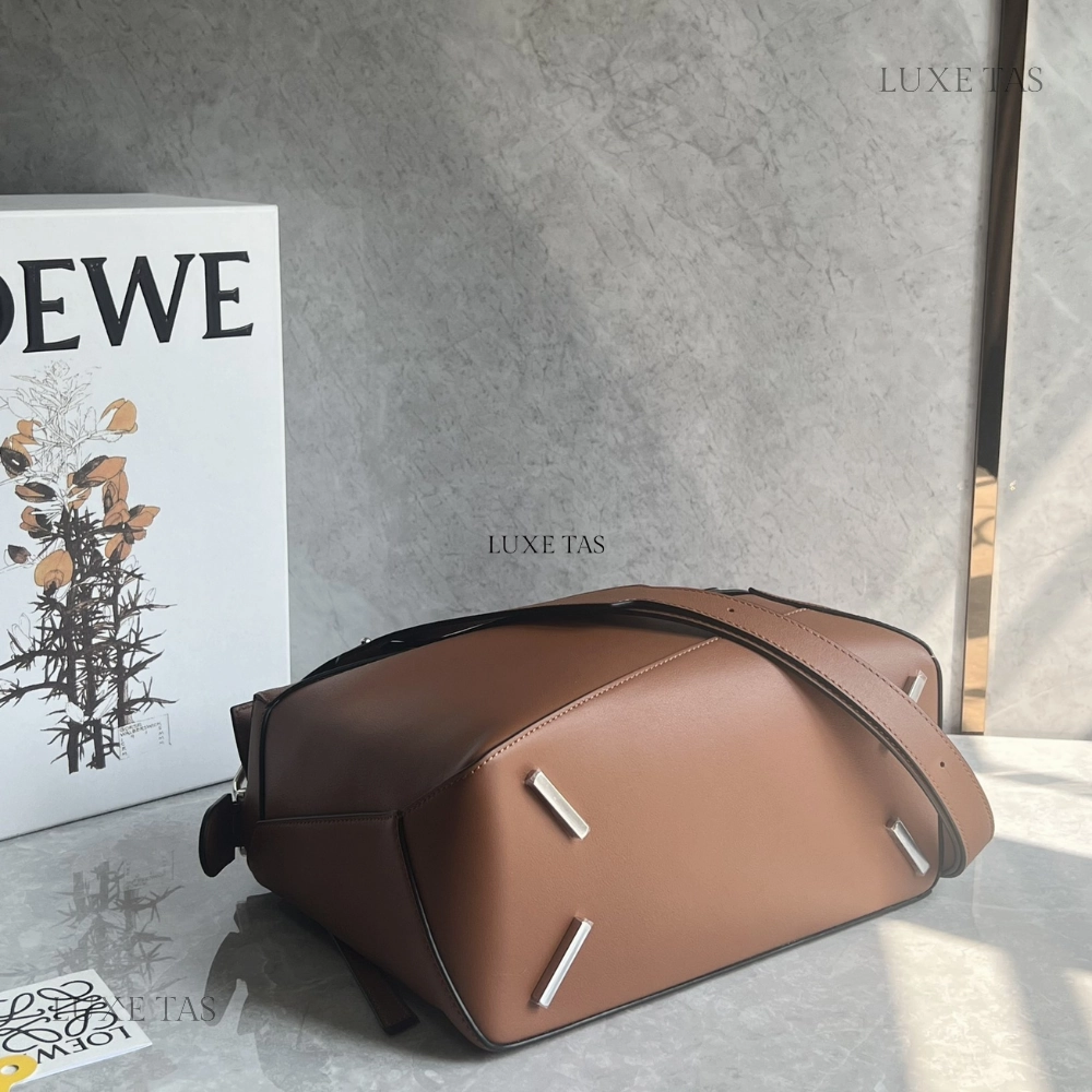 Tan Puzzle Bag In Classic Calfskin Leather Crossbody Bag for Women