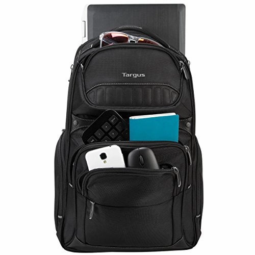 Targus Legend IQ Backpack Laptop bag for Business Professional and College Student with Durable Material, Pockets Throughout, Headphone Cord Pocket, TrolleyStrap, Fits 16-Inch Laptop, Black (TSB705US)