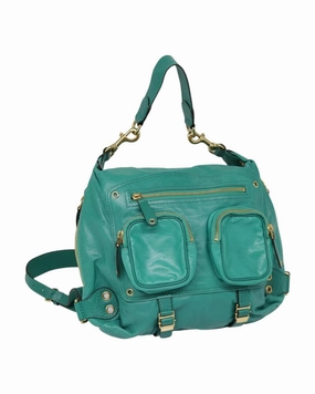 Teal Leather Shoulder Bag