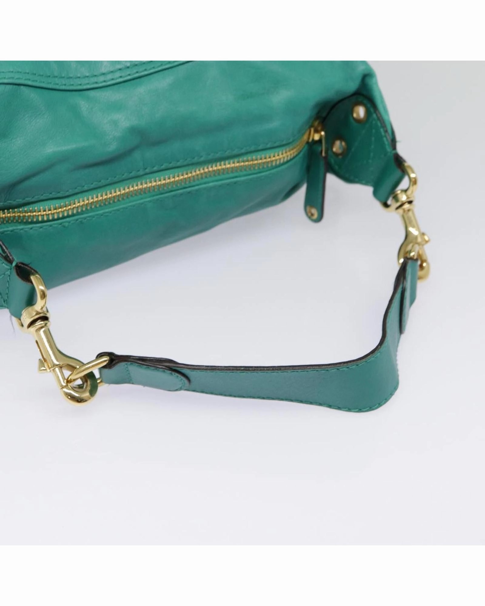 Teal Leather Shoulder Bag