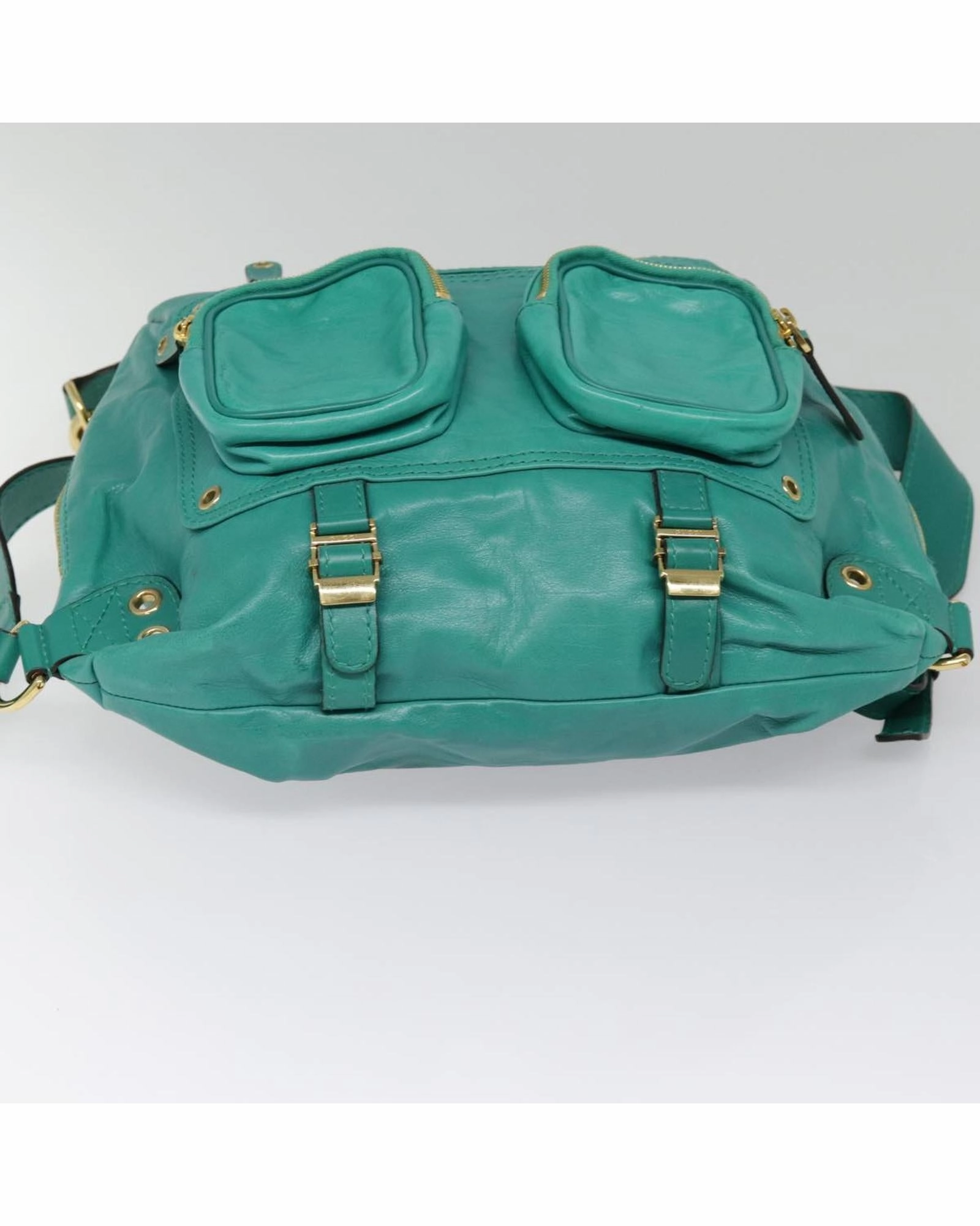 Teal Leather Shoulder Bag
