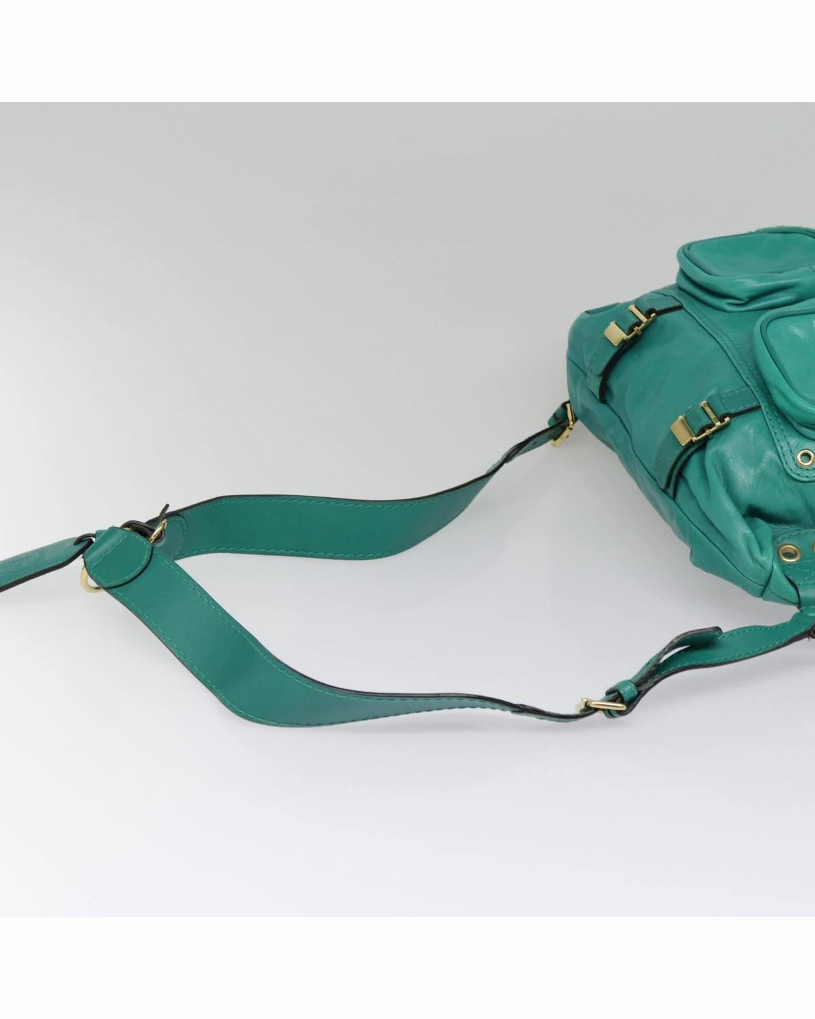Teal Leather Shoulder Bag